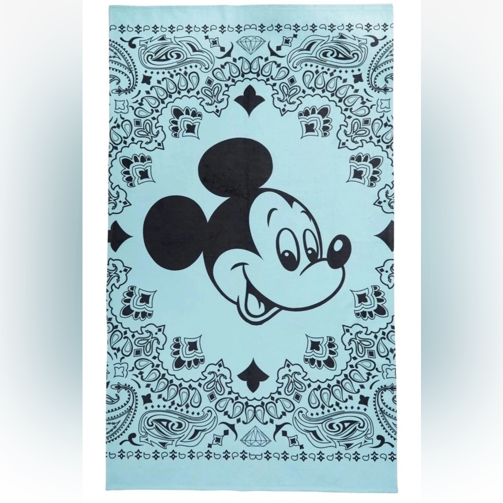 Disney x Diamond Supply Co Beach Towel Mickey Mouse Light Blue Paisley 60" x 35"
